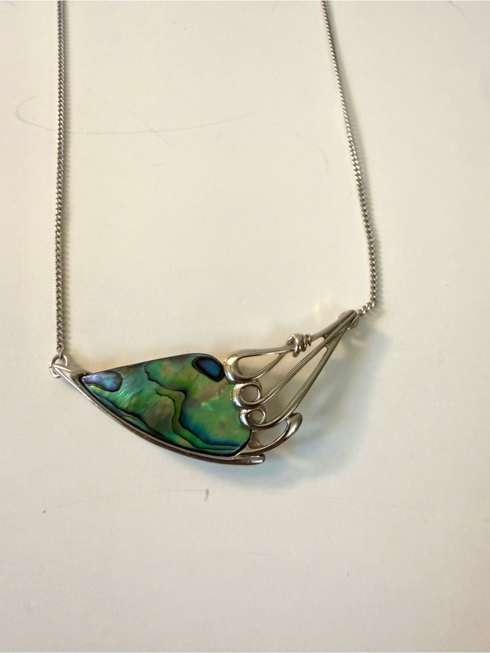 Sterling Abalone Shell Necklace